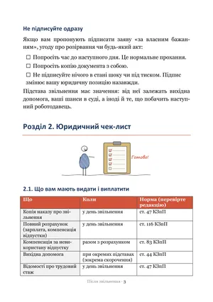Сторінка гайда «Після звільнення»: Юридичний чек-лист — з нормами і галочками
