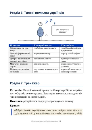 Сторінка методички «Як домовлятися з ізраїльтянами»: Тренажер — ситуації, на яких ламаються переговори