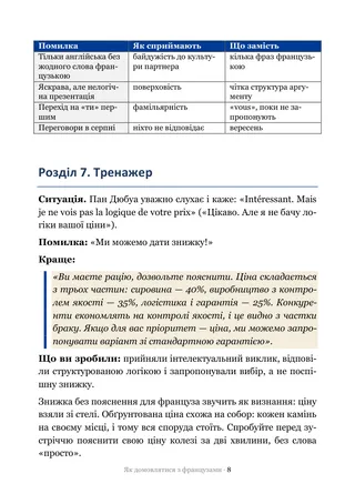 Сторінка методички «Як домовлятися з французами»: Тренажер — ситуації, на яких ламаються переговори
